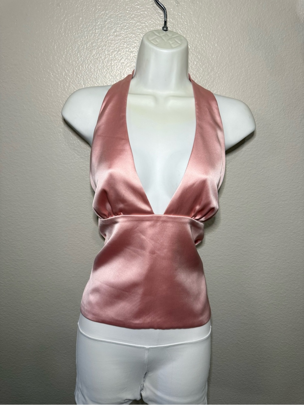 Zara Satin Halter Bandeau Top - Rose Blush